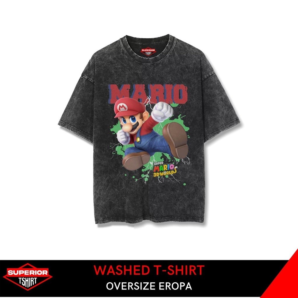 KAOS OVERSIZE MARIO STONEWASH / WASHED TSHIRT / OVERSIZED T-SHIRT / KAOS SANDWASH / KAOS ACIDWASH / 