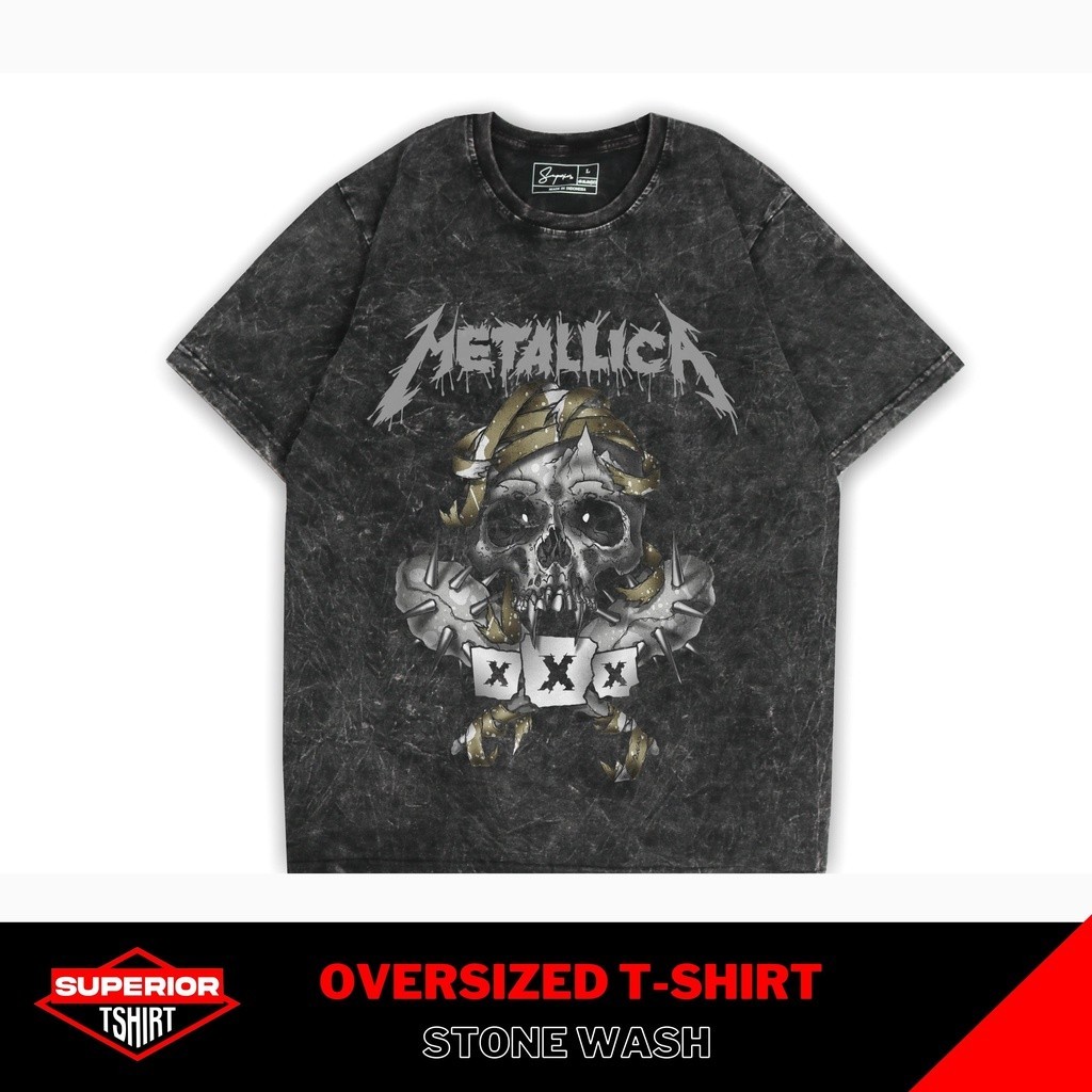 KAOS METALLICA OVERSIZE STONEWASH / WASHED TEES / SANDWASH / ACID WASH / KAOS BAND / KAOS BAND METAL