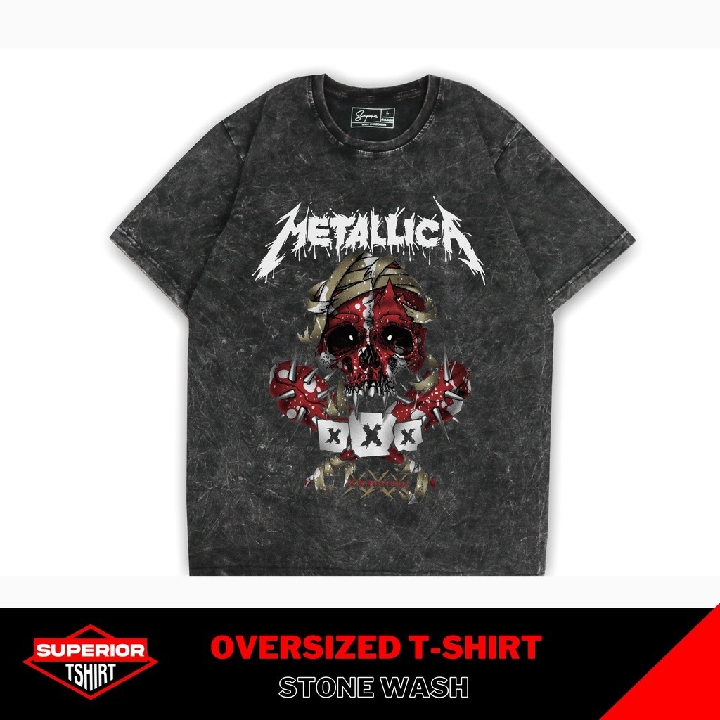 KAOS METALLICA OVERSIZE STONEWASH / WASHED TEES / SANDWASH / ACID WASH / KAOS BAND / KAOS BAND METAL