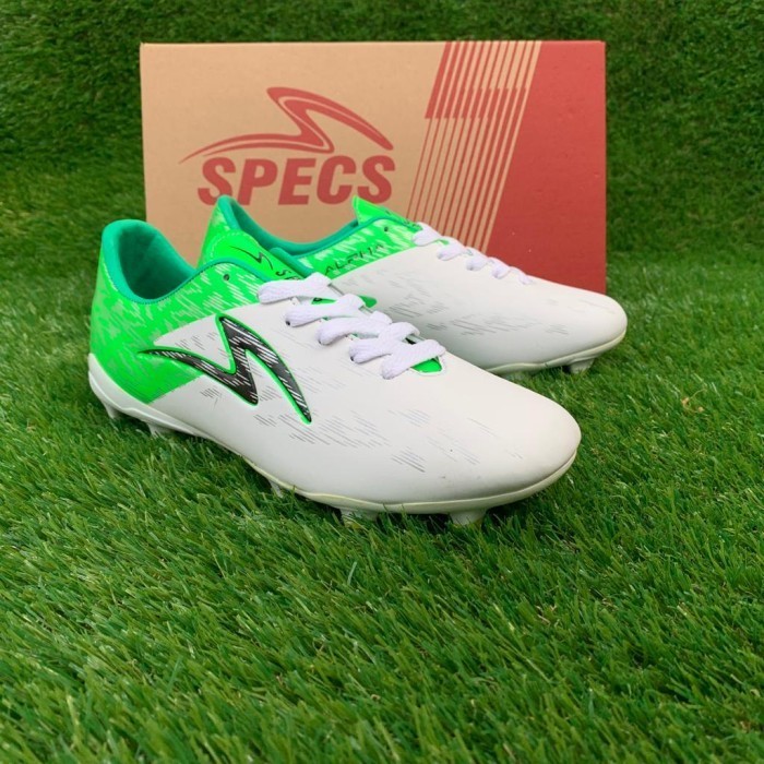 SEPATU SEPAK BOLA SPECS ALPHA PRO ELITE HIJAU PUTIH PREMIUM GRADE ORI