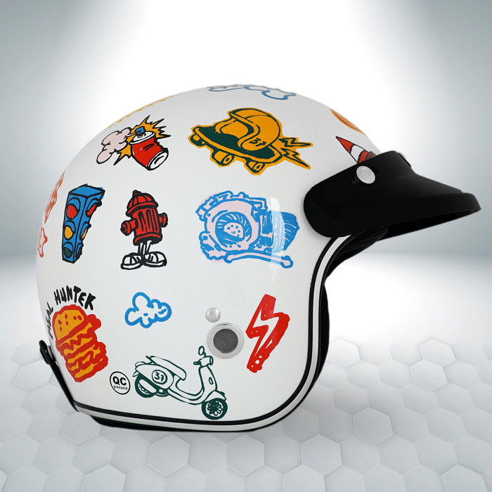 HELM RETRO MARZANO X CROOZ WHITE VER.