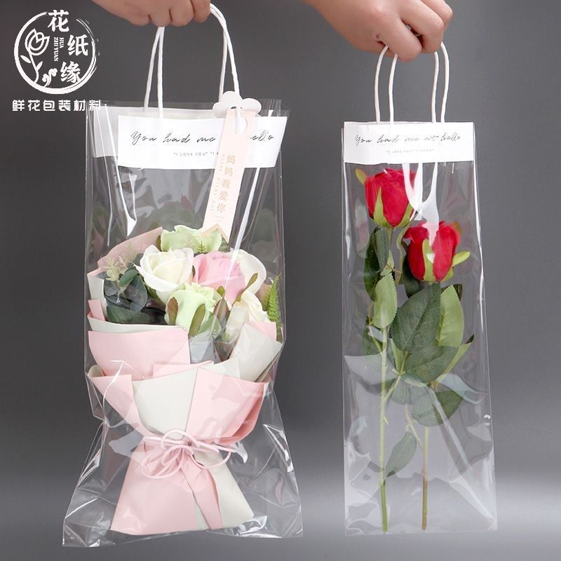 tas buket transparan | plastik buket bunga transparan | tas opp bening buket bunga | bouqet flower w