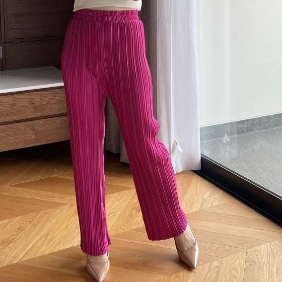 (2/2) Celana Pensil Plisket BB / Pleats Pants Wanita Jumbo Premium 015