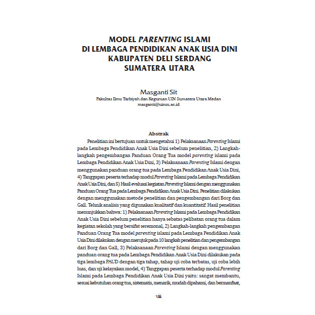 

(PID625) LAPORAN PENELITIAN MODEL PARENTING ISLAMI