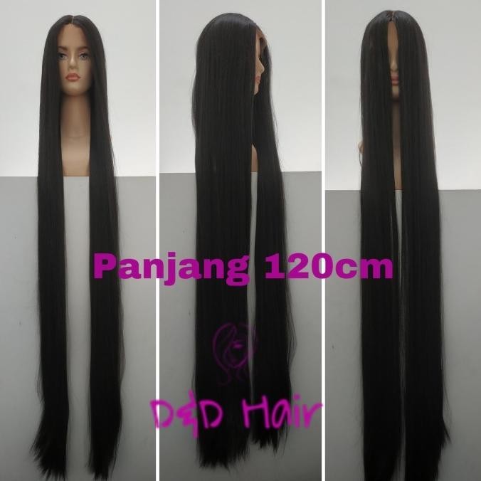 Wig Rambut - Wig Panjang 120cm - D&D15120 - Black - Wig Hantu