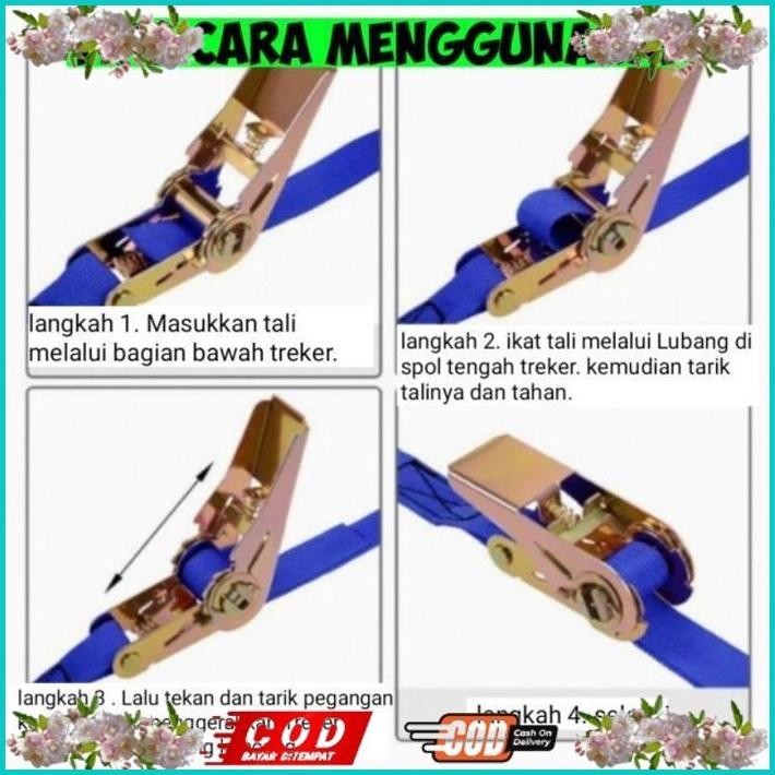 READY TALI KREK SOUND TRACK BELL RACHET TIE DOWN 5 METER X 1" (2,5 CM) TALI PENGIKAT BARANG TALI BOK