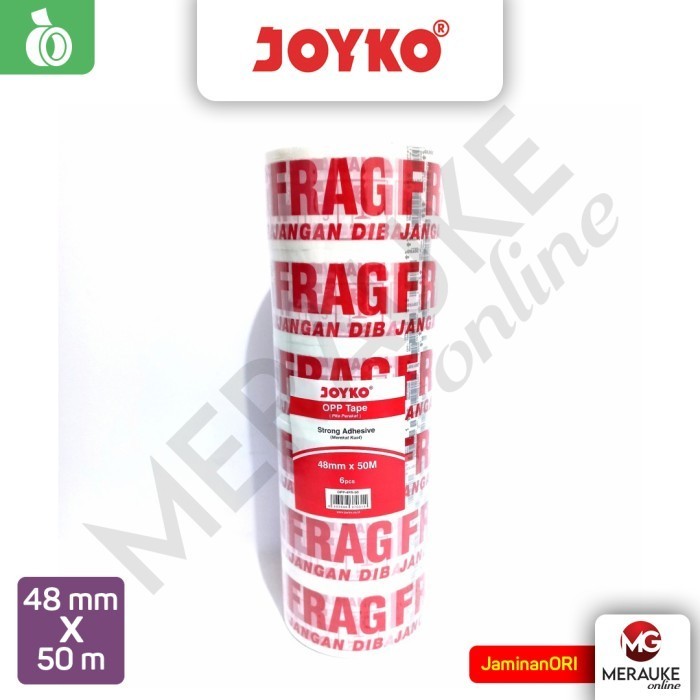 

Opp Lakban Joyko 4Fr-50 Fragile 48 Mm X 50 M (1 Slop: 6 Rol) - Putih