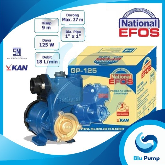 POMPA AIR SUMUR DANGKAL NON OTOMATIS NATIONAL EFOS GP 125