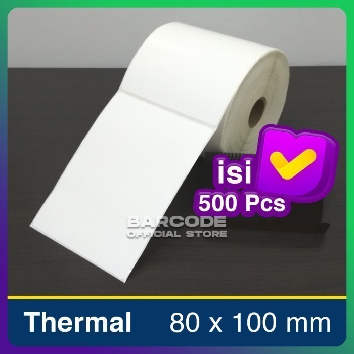 

Label Barcode 80 x 100 Kertas Sticker Thermal 80x100 mm (500 pcs)