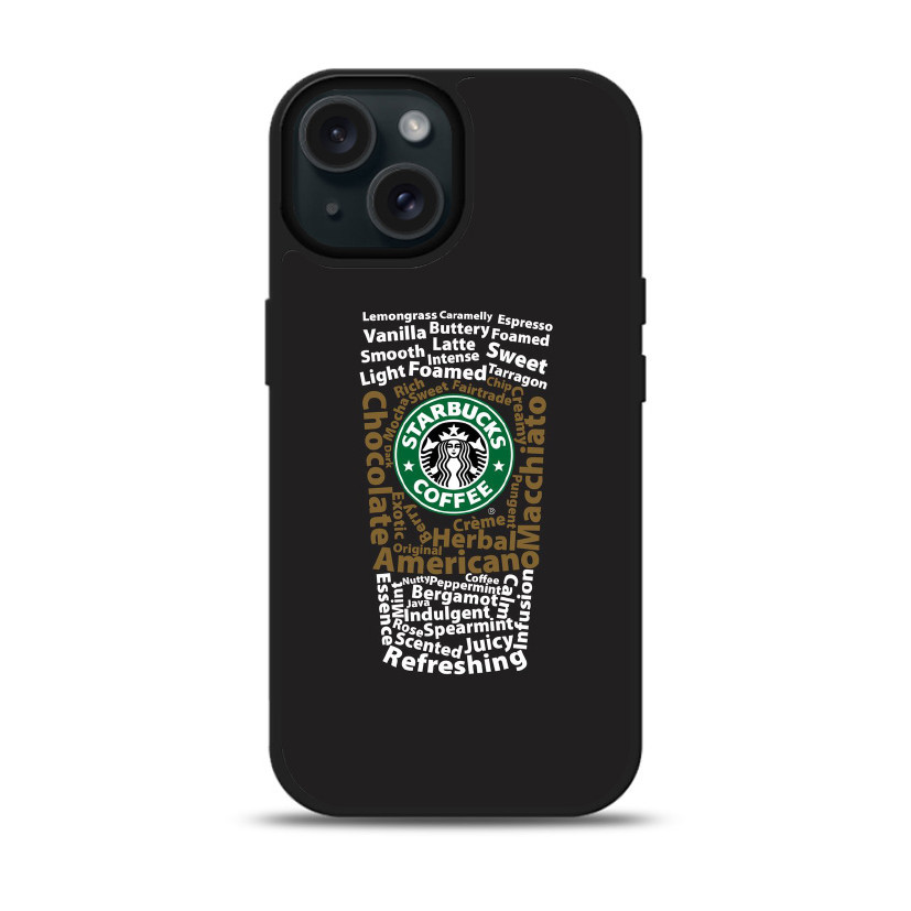 Case Casing iPhone 15 14 13 12 11 Pro Max Mini Plus X Xs Max XR Starbucks Typography DF708