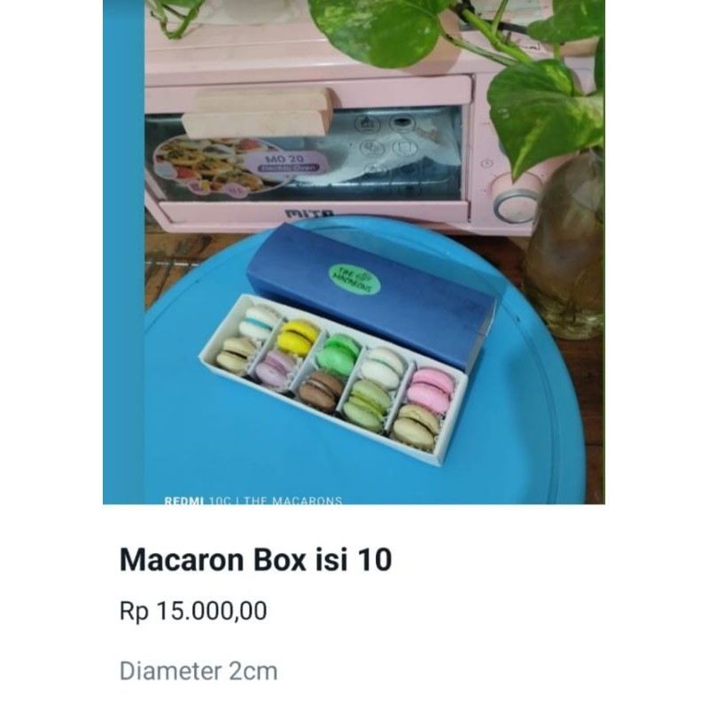 

Macaron Box Isi 10 Diameter 2cm