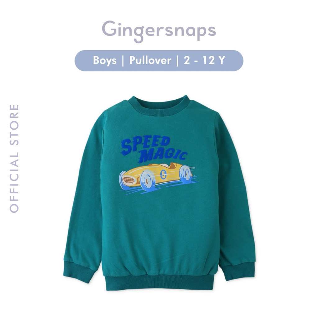 Gingersnaps Hodgepodge Pullover Green - Jaket Anak Laki-laki