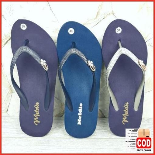 Hot Sale Meldis Sandal Wedges Wanita Jepit Hak 5Cm Spon Sendal Jepun Bali Cewek Spons Perempuan Japi