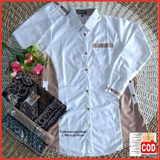 Termurah Baju Santri Putri | Tunik Santri Putri Toyobo Putih Polos | Tunik Santriwati | Atasan Santr