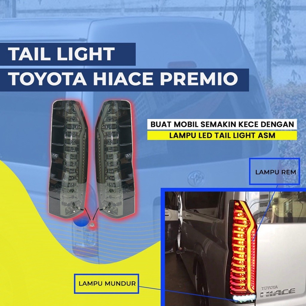 Lampu Stoplamp Toyota HIACE 2019-2022 Tail Lamp Smoke