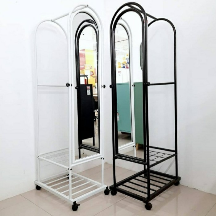 Ready standing mirror kaca sebadan informa hitam cermin badan