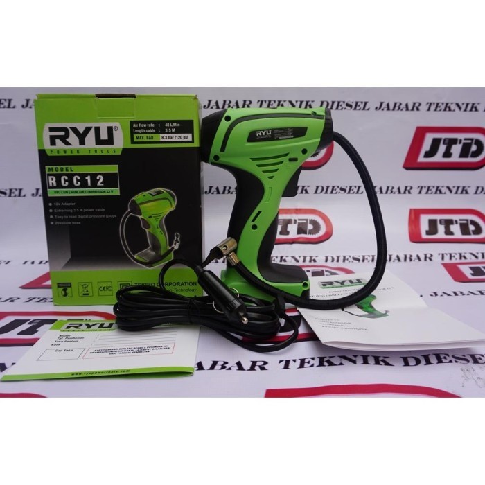 Ryu Kompresor Mini Pompa Elektrik Ban Mobil Motor Dc 12 V