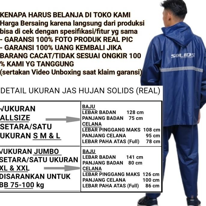Jas Hujan Mantel Motor Garansi Anti Rembes press sealer