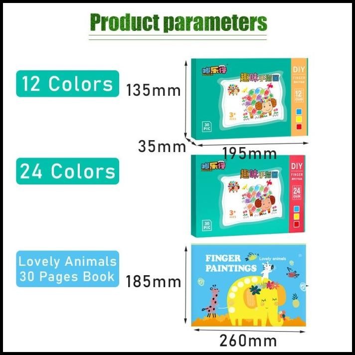 

GRATIS ONGKIR 24 WARNA FINGER PAINTING SET WASHABLE / HAND PAINTING CAT TANGAN ANAK !!!!!