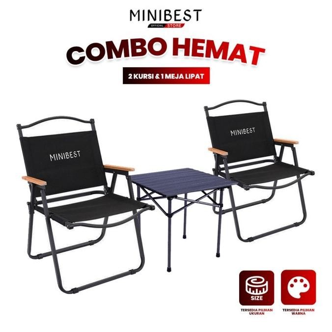 MINIBEST Combo Hemat 2in1 Kursi Lipat Meja Lipat Portable Outdoor
