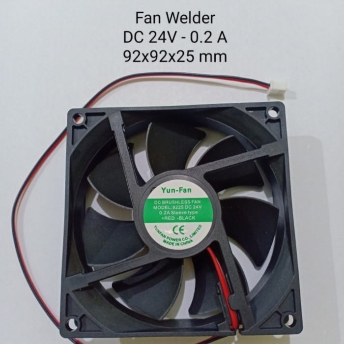 Fan inverter kipas welder DC24V 0.2A 92x92x25mm