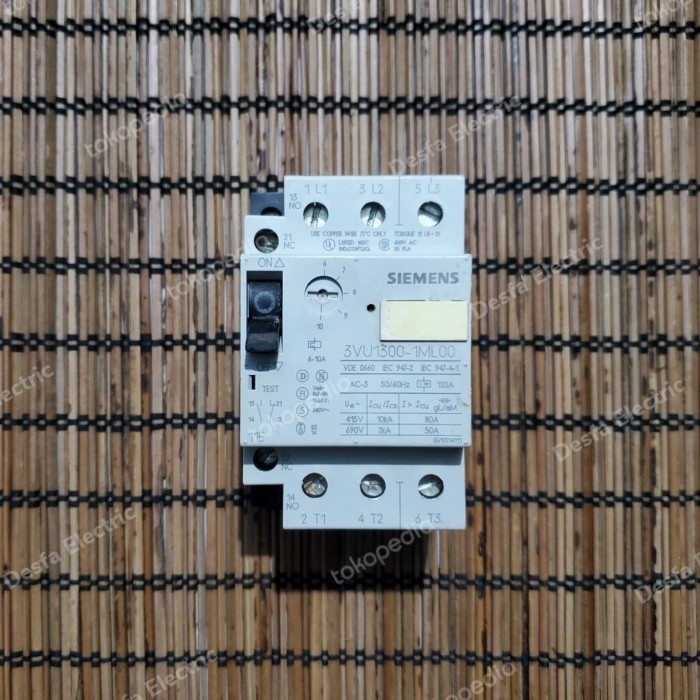 Motor Protection Circuit Breaker Siemens 3VU1300-1ML00 6 - 10 Ampere
