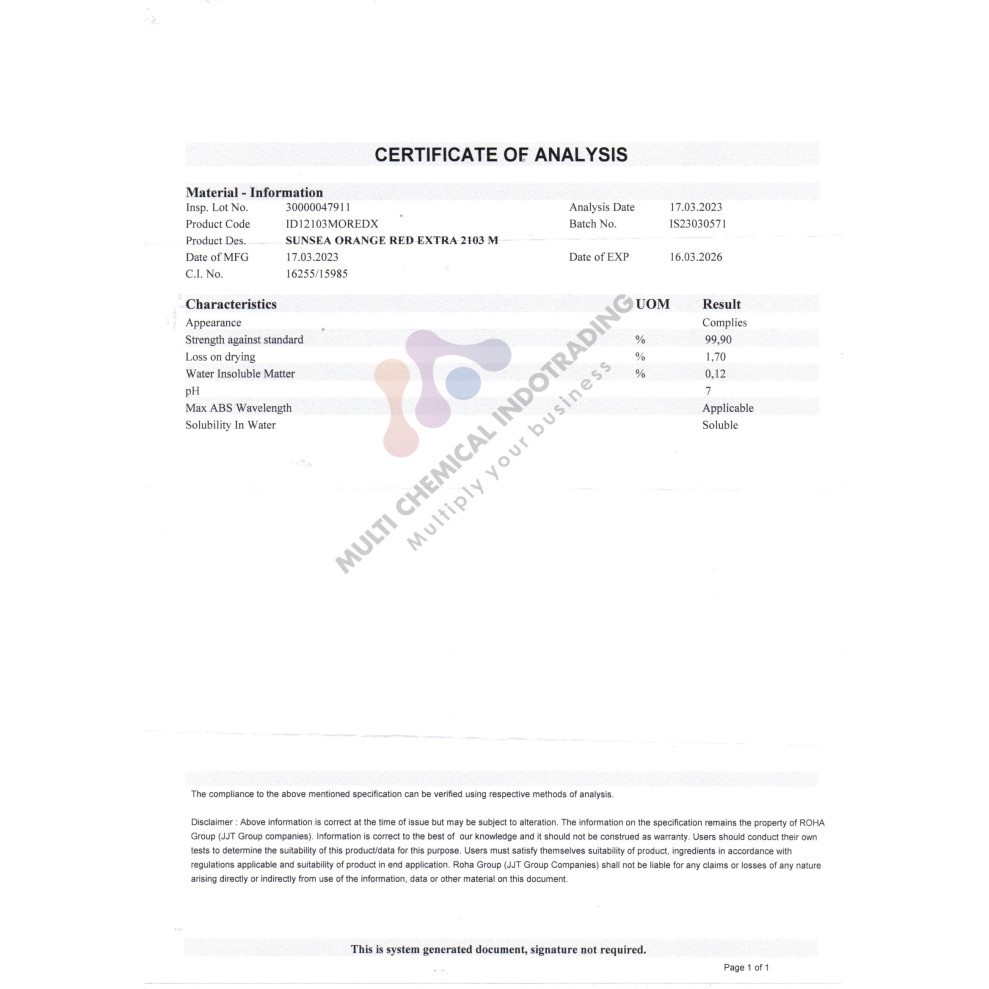 

Pewarna Makanan Food Grade Orange Red 1Kg