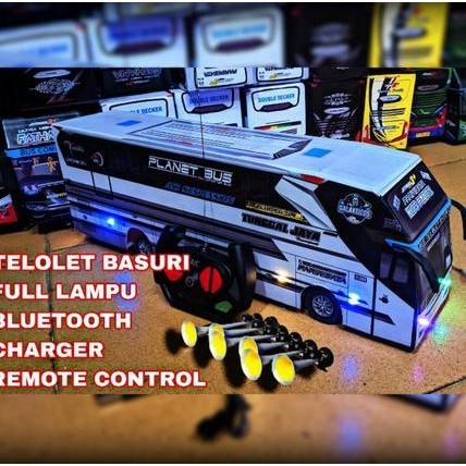 Miniatur Mobil Bus Bis Kids Panda Telolet Basuri Remote Control Mainan LN