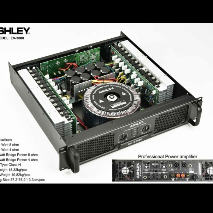 Ready Power Amplifier Ashley Ev 3000/Ev3000 Original Speaker