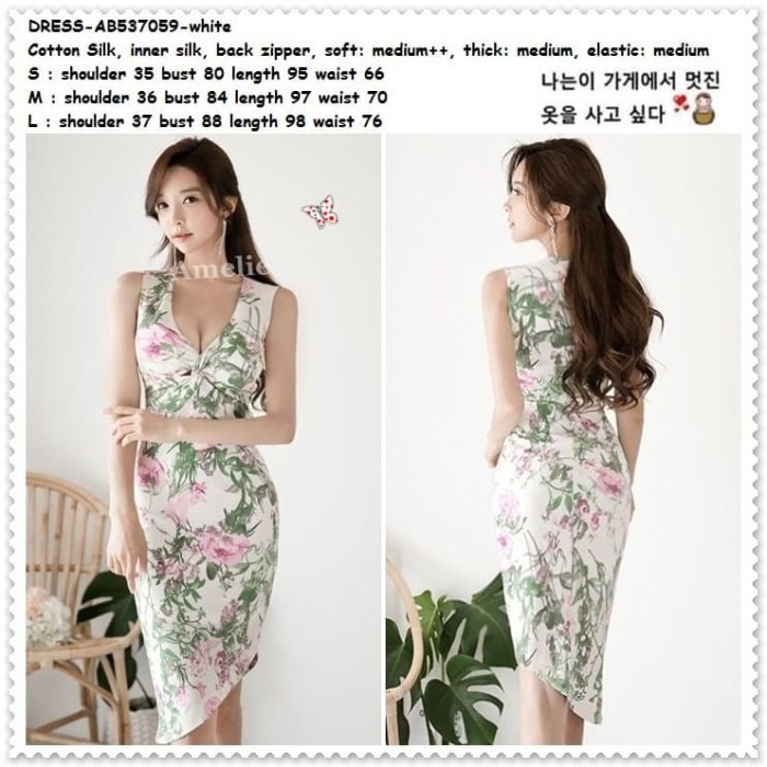 Sexy Di Ni Dress Pesta Bodycon Wanita Korea Ab537059 Putih