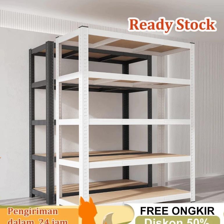 Rak Besi Siku Serbaguna Rak Gudang 4susun/5susun Rak Besi Adjustable