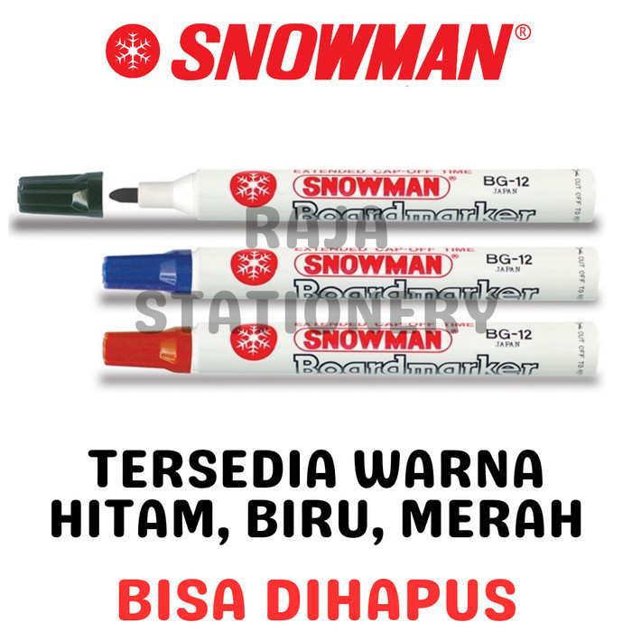 

Snowman Whiteboard Marker Bg-12 Spidol Papan Tulis Abg-12 [12Pcs]