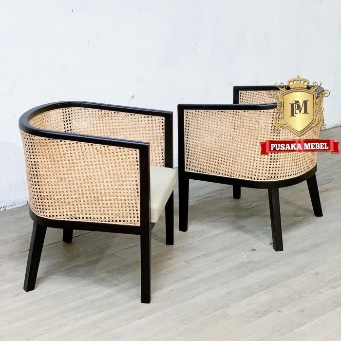 kursi teras rotan kayu jati, kursi teras vintage, kursi santai rotan