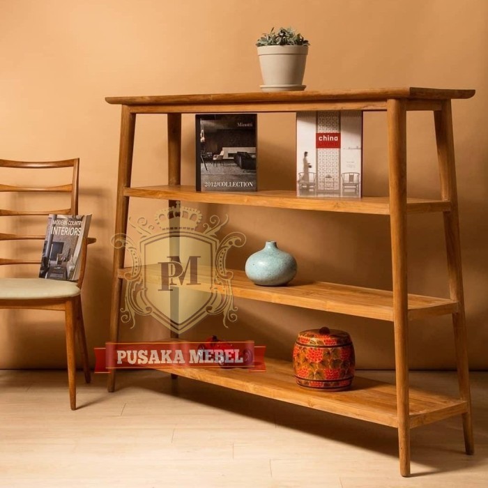 meja rak dapur, meja Konsul kayu jati, meja rak buku, rak hias susun