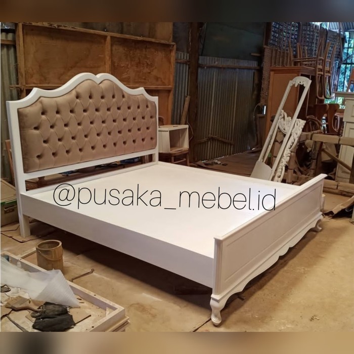 Ranjang Dipan Tempat Tidur Minimalis Duco Putih, Rangka Dipan putih