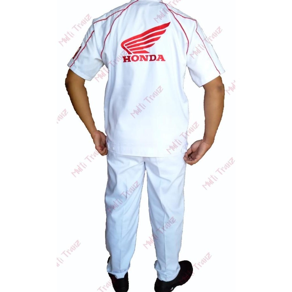Seragam Mekanik / Baju Mekanik Honda Ahass Resmi 1 Set - Baju + Celana