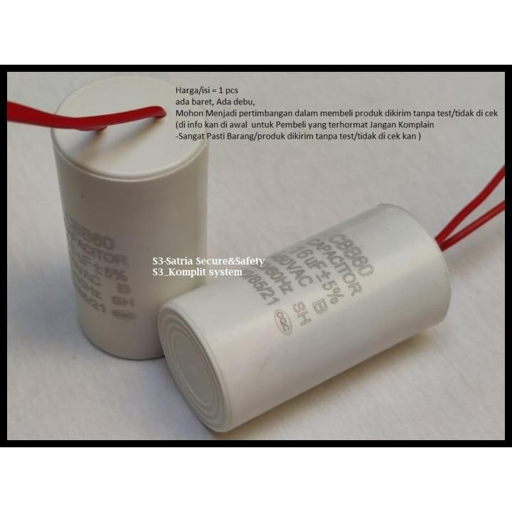 TERBARU CBB60 CAPACITOR 16UF KAPASITOR 16 UF POMPA AIR