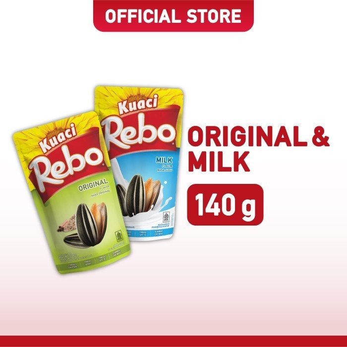 

MURAH Rebo Kuaci Bundling Varian Rasa Original 140 Gram + Milk 140 Gram