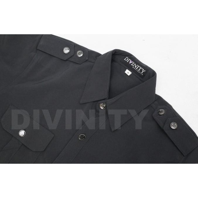 Baju Atasan Safari Pendek Kancing Emas Seragam Satpam