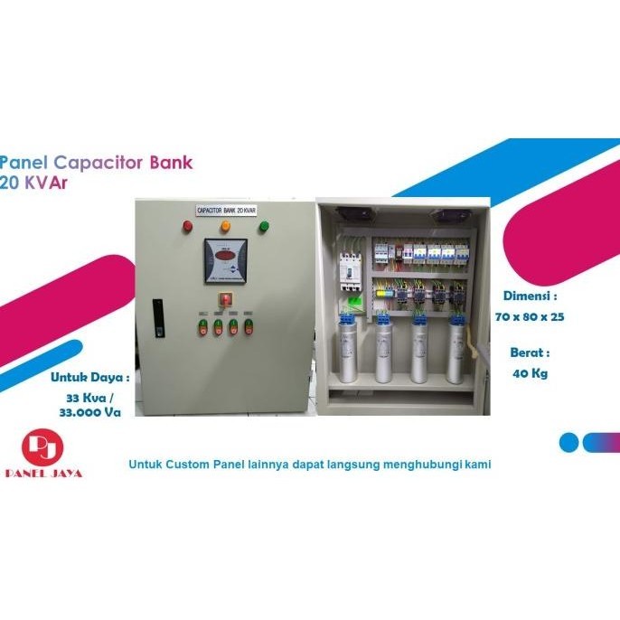 Panel Kapasitor Bank 20 KVAr (Panel Capacitor Bank Perbaikan Cosphi)