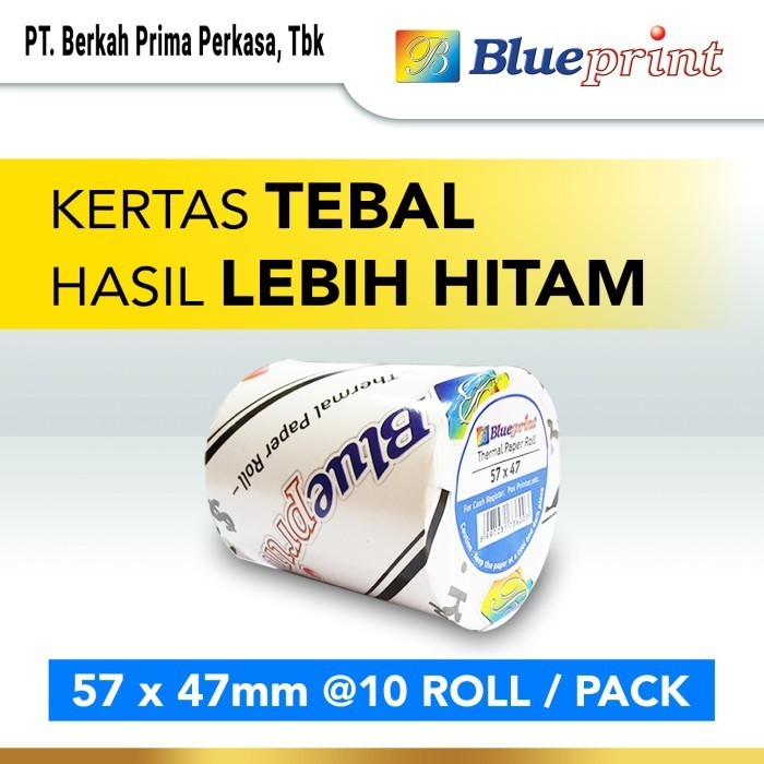 

Terbaru Kertas Thermal / Kasir / Struk Ppob Blueprint 57X47 1 Pack Isi 10 Roll Promo Terlaris