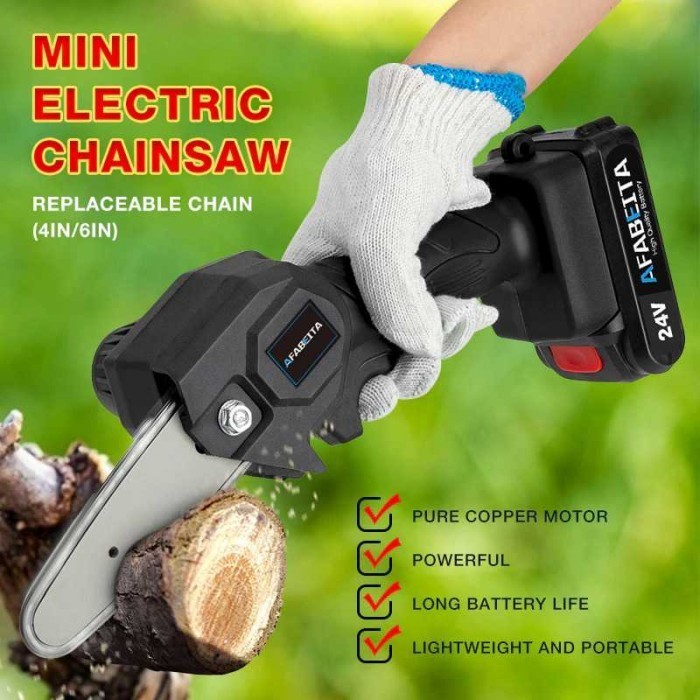 Elektric Mini Chainsaw Gergaji Listrik 1200W Mesin Pemotong Pohon Kayu