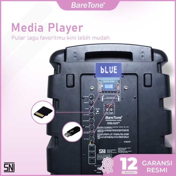 Speaker Portable Baretone Max15Hb / Max 15Hb/ Max-15Hb - Ori Garansi