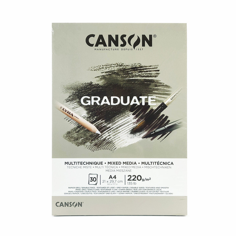 

Canson Graduate Mix Media Pads Grey Paper A4