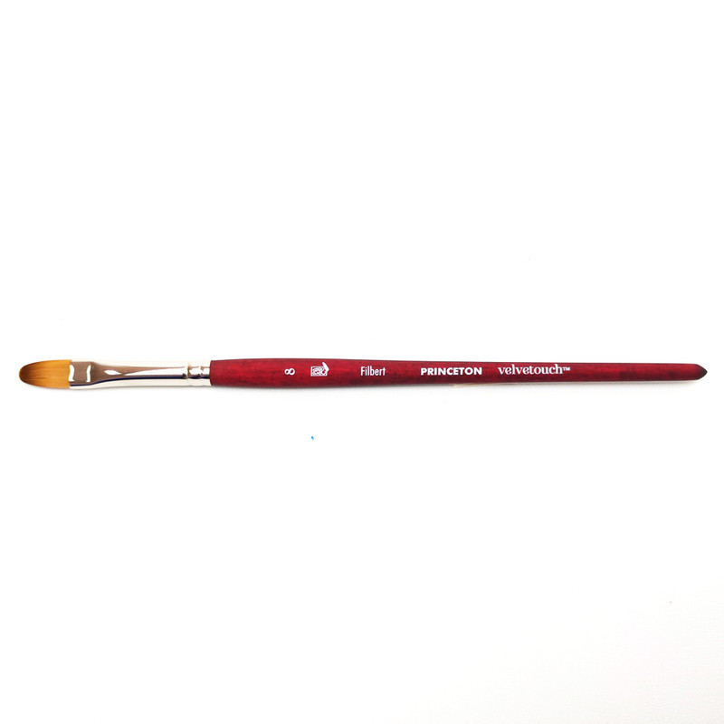 

Princeton Velvetouch Synthetic Short Handle Filbert Sz 8