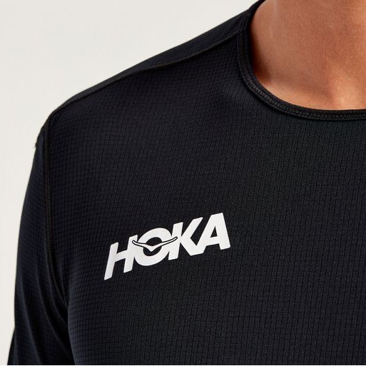 Hoka One One Performance Running Shirt Kaos Baju Olahraga Runninghitam