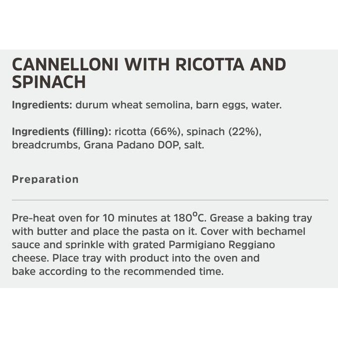 

Frozen - Surgital - Baked Pasta Cannelloni With Ricotta&Spinach 500Gr