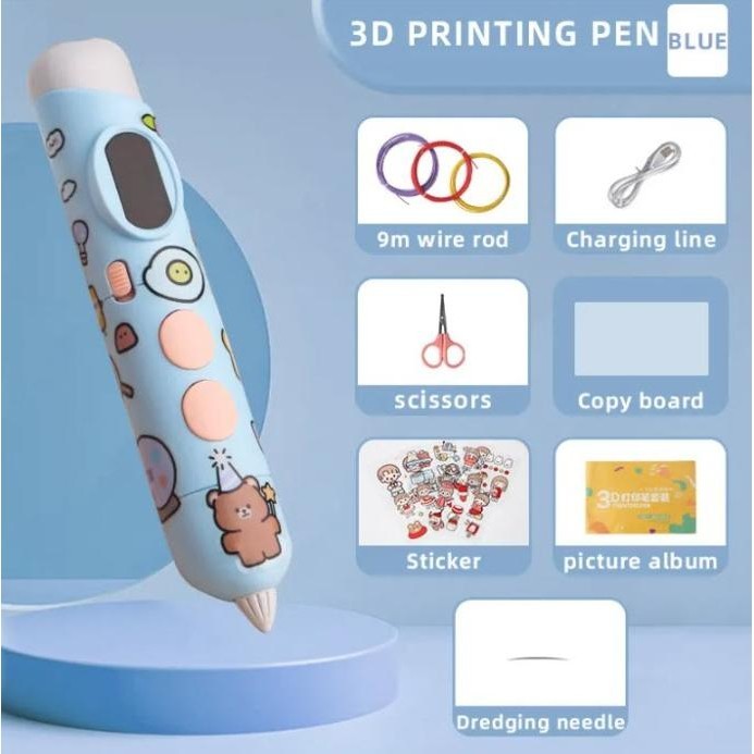 

3D Pen Wireless Motif Cute Refill Filamen 1.75Mm Suhu Rendah Diy