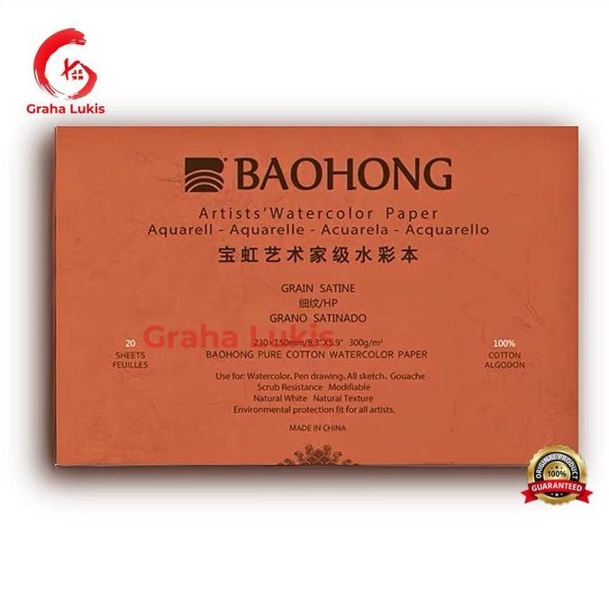 

Baohong Artists Watercolor Block 230X150Mm 300Gsm 100% Cotton