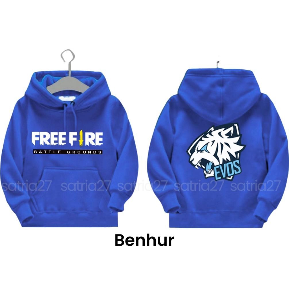 Hoodie Free Fire Evos Anak / Hoodie Anak / Jaket Ff Evos Anak / Jaket Free Fire 2-12 Tahun